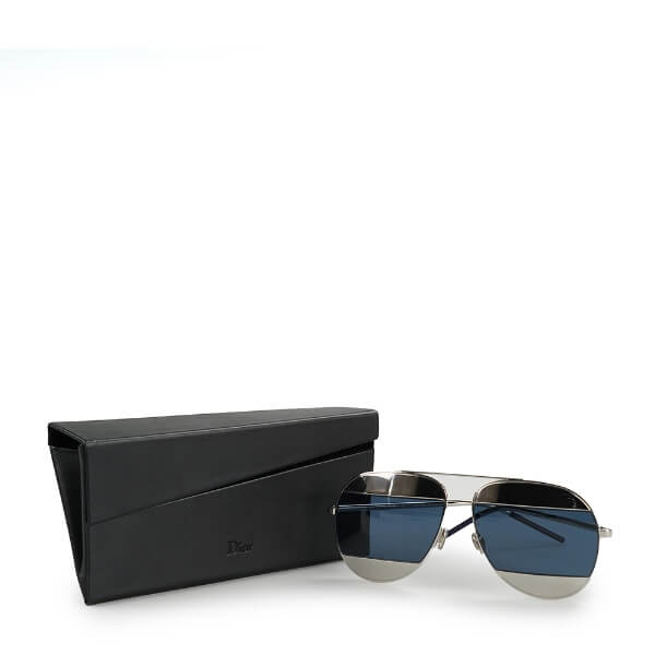 Christian Dior - Metallic Silver Split Sunglasses